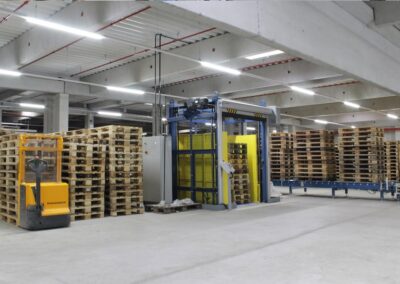 Prüfanlage mit Sonderfunktionen sichert reibungslose Palettenbereitstellung für Wellpappe-Produkte